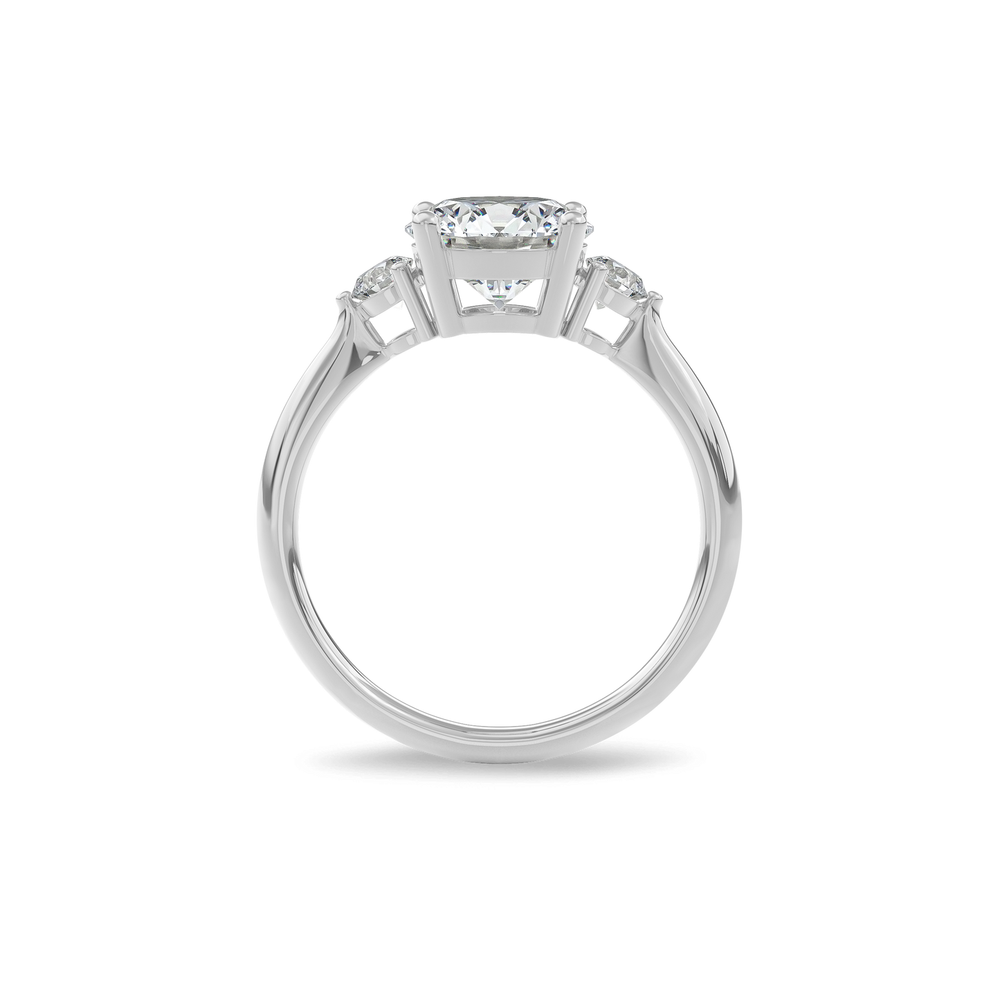 Daphnis Three Stones Engagement Ring Round•White Gold