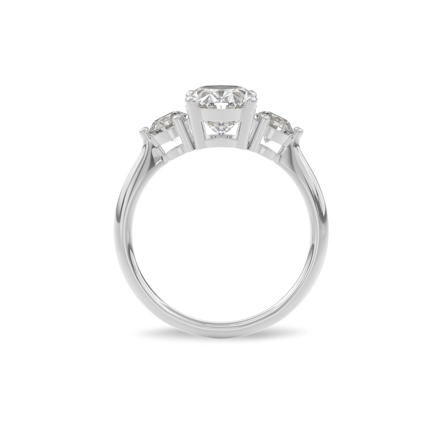 Daphnis Three Stones Engagement Ring Oval•White Gold