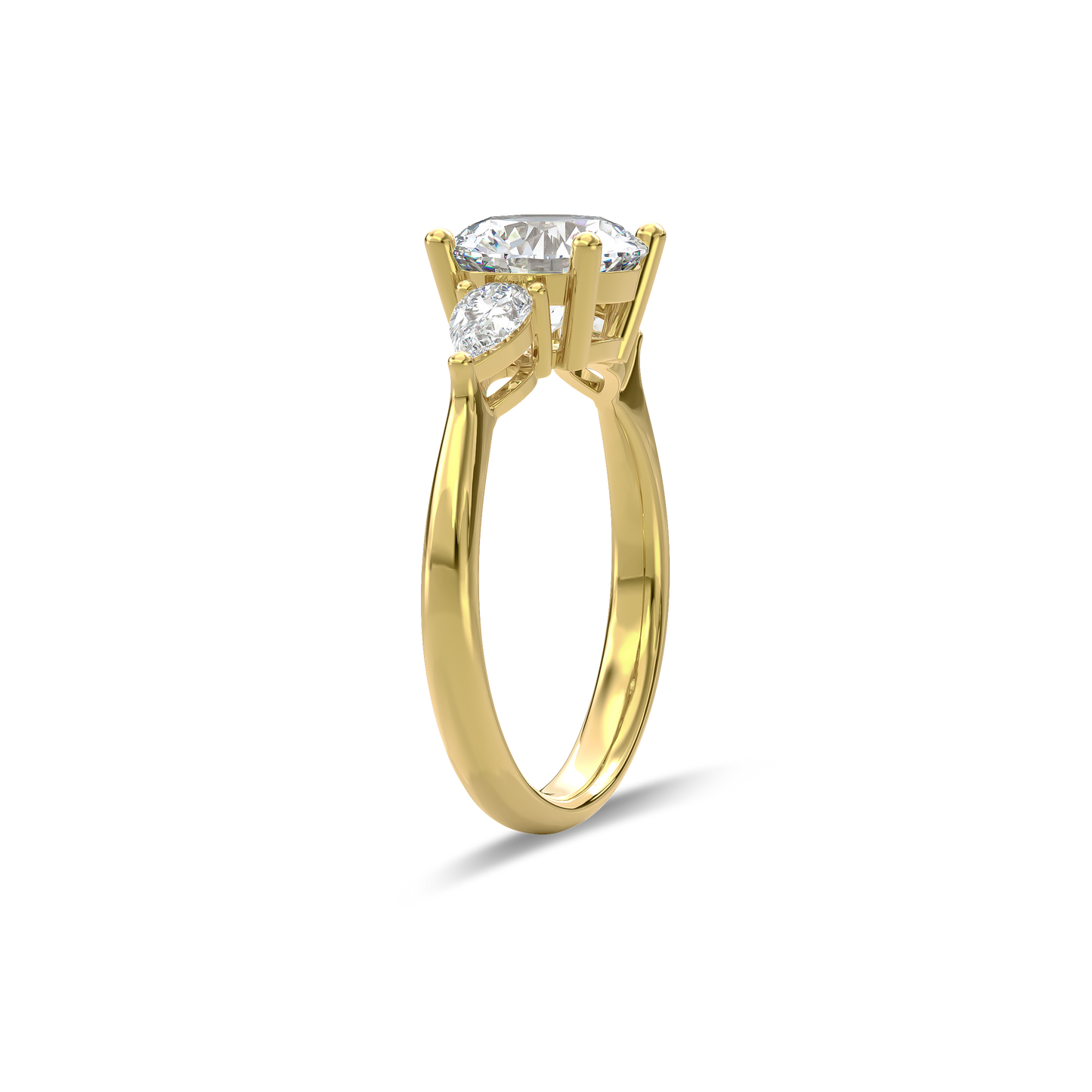 Daphnis Three Stones Engagement Ring Round•Yellow Gold