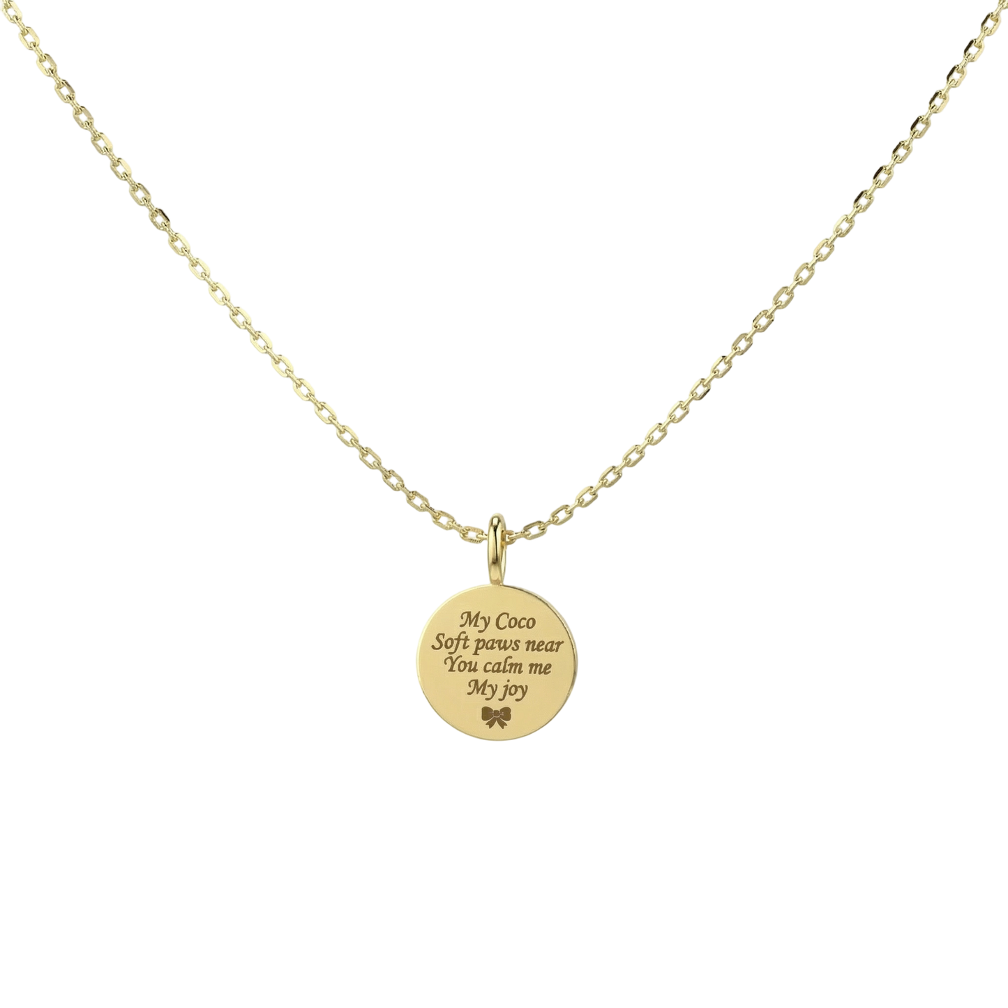 18K Gold Plated Round MemoraCarve Necklace SN028