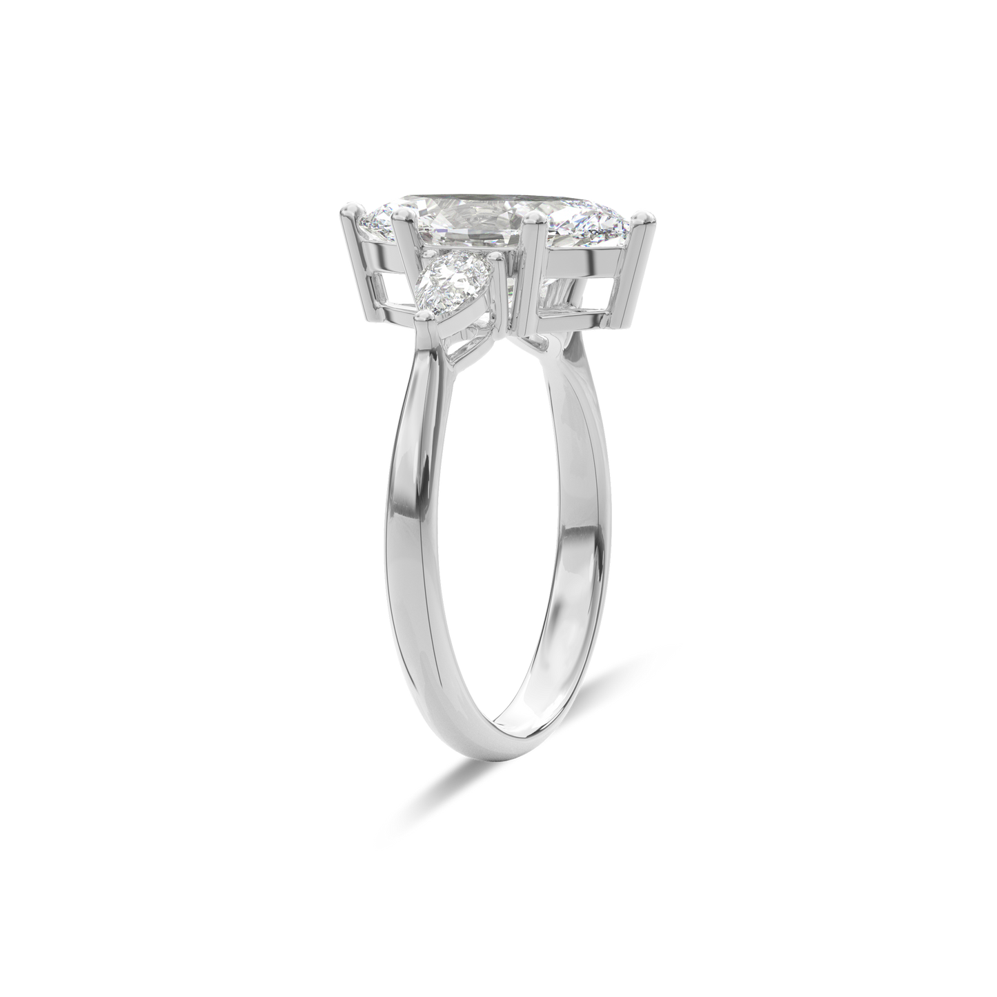 Daphnis Three Stones Engagement Ring Marquise•White Gold