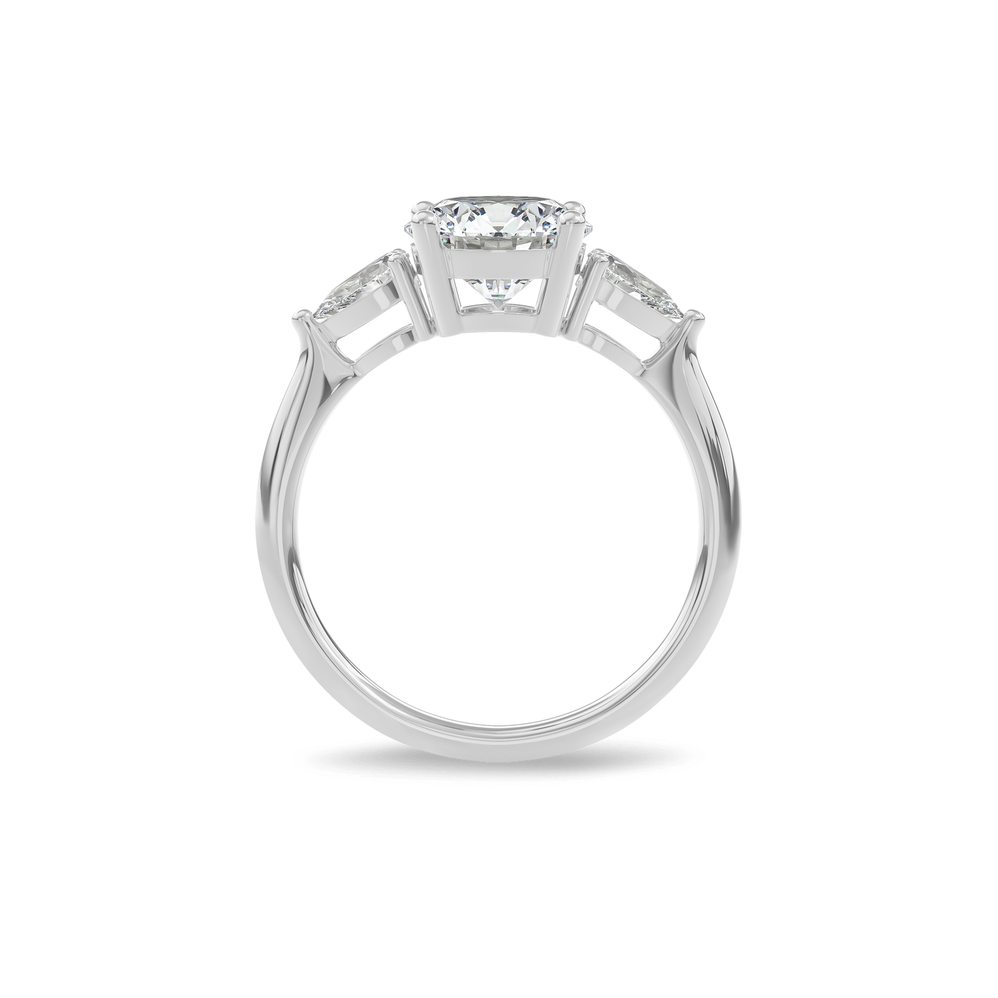 Daphnis Three Stones Engagement Ring Round•White Gold