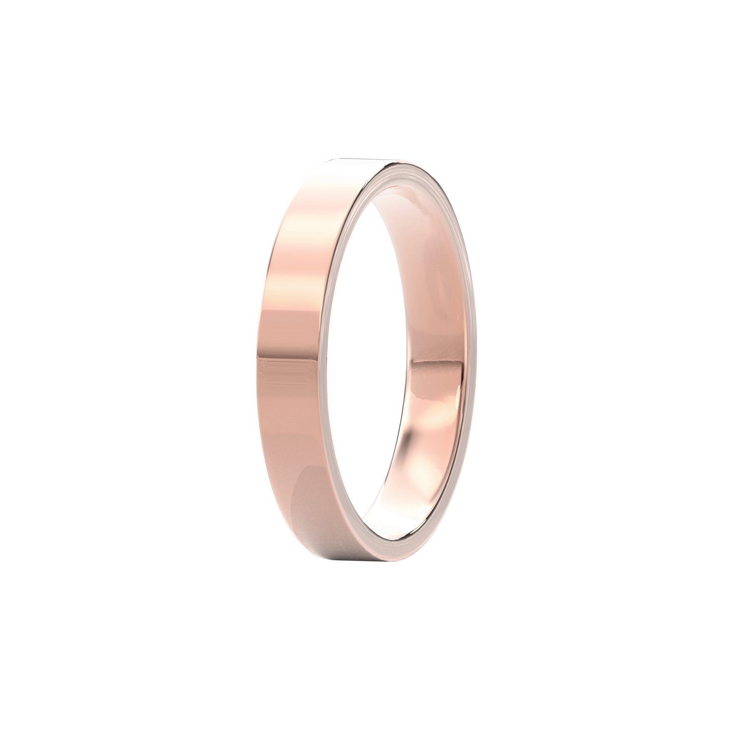 Wedding Bands Flat Band 4mm•Rose Gold