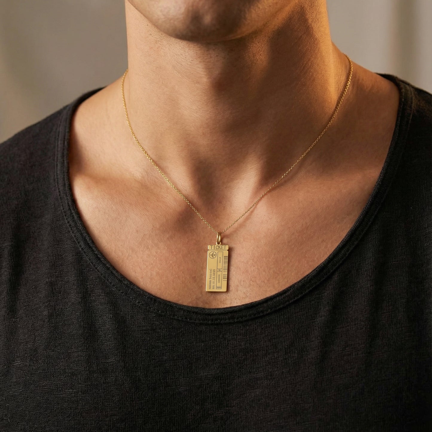 Classic Man Boarding Ticket Necklace SN003M