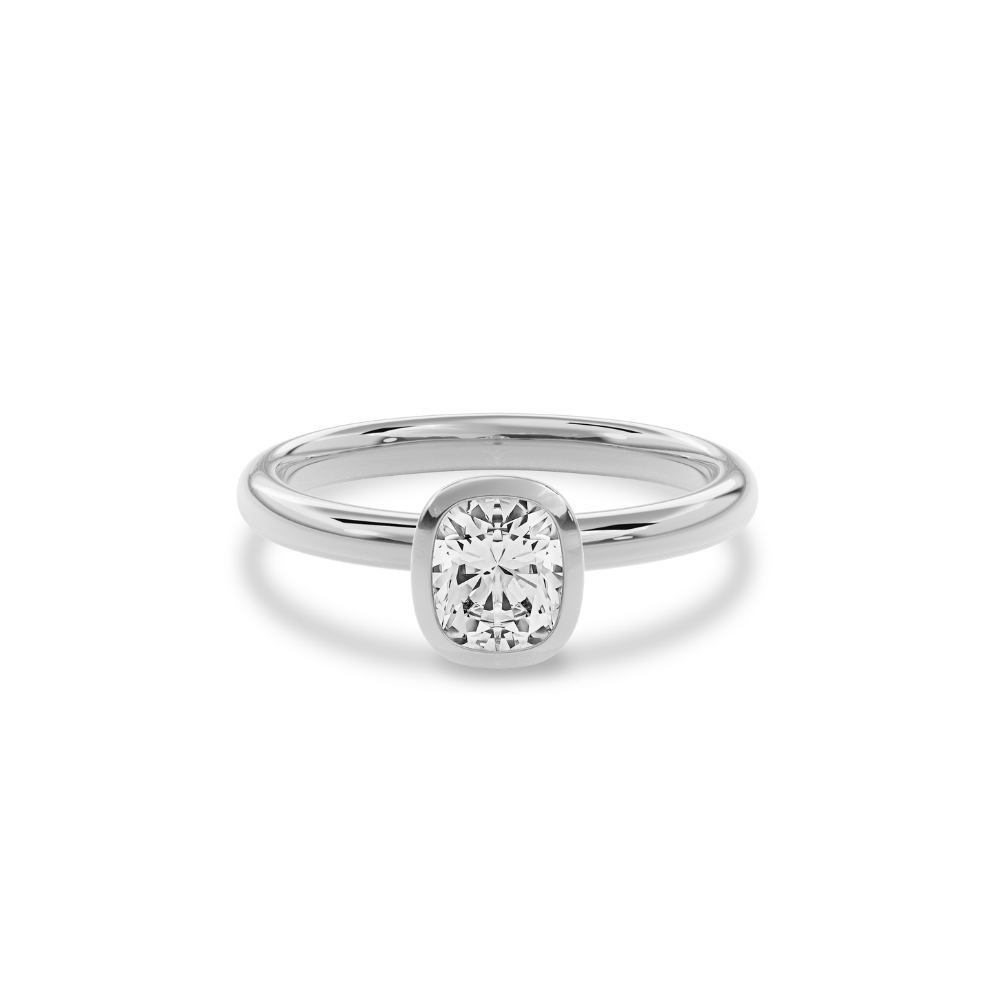 Bezel Ring Cushion•White Gold