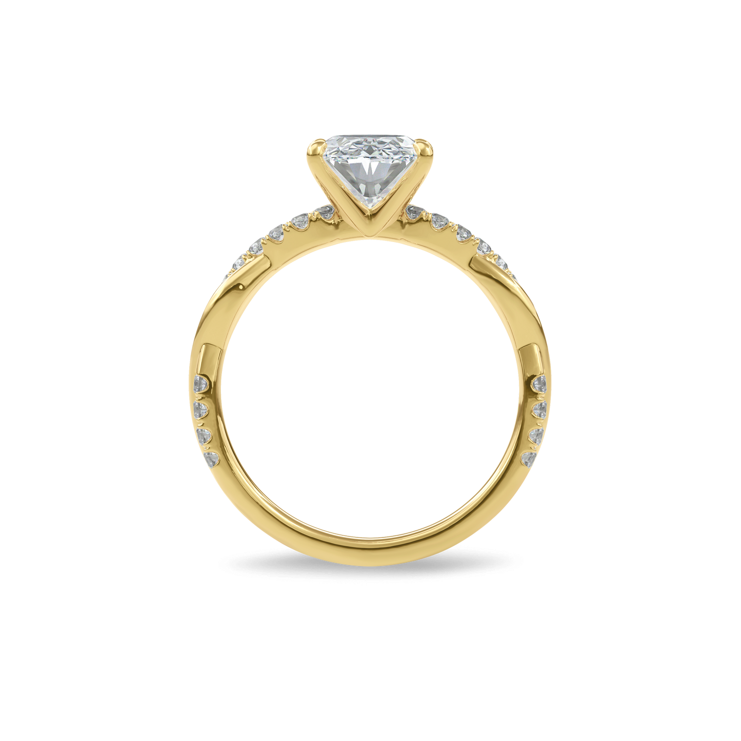 Rhea Twisted Pave Engagement Ring Oval•Yellow Gold