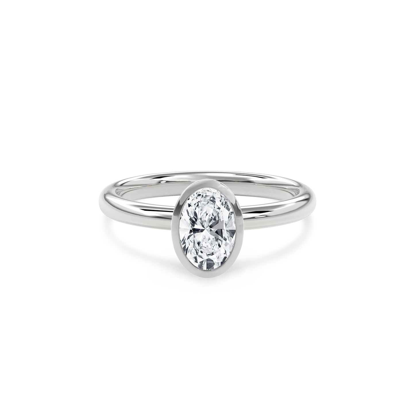 Bezel Ring Oval•White Gold