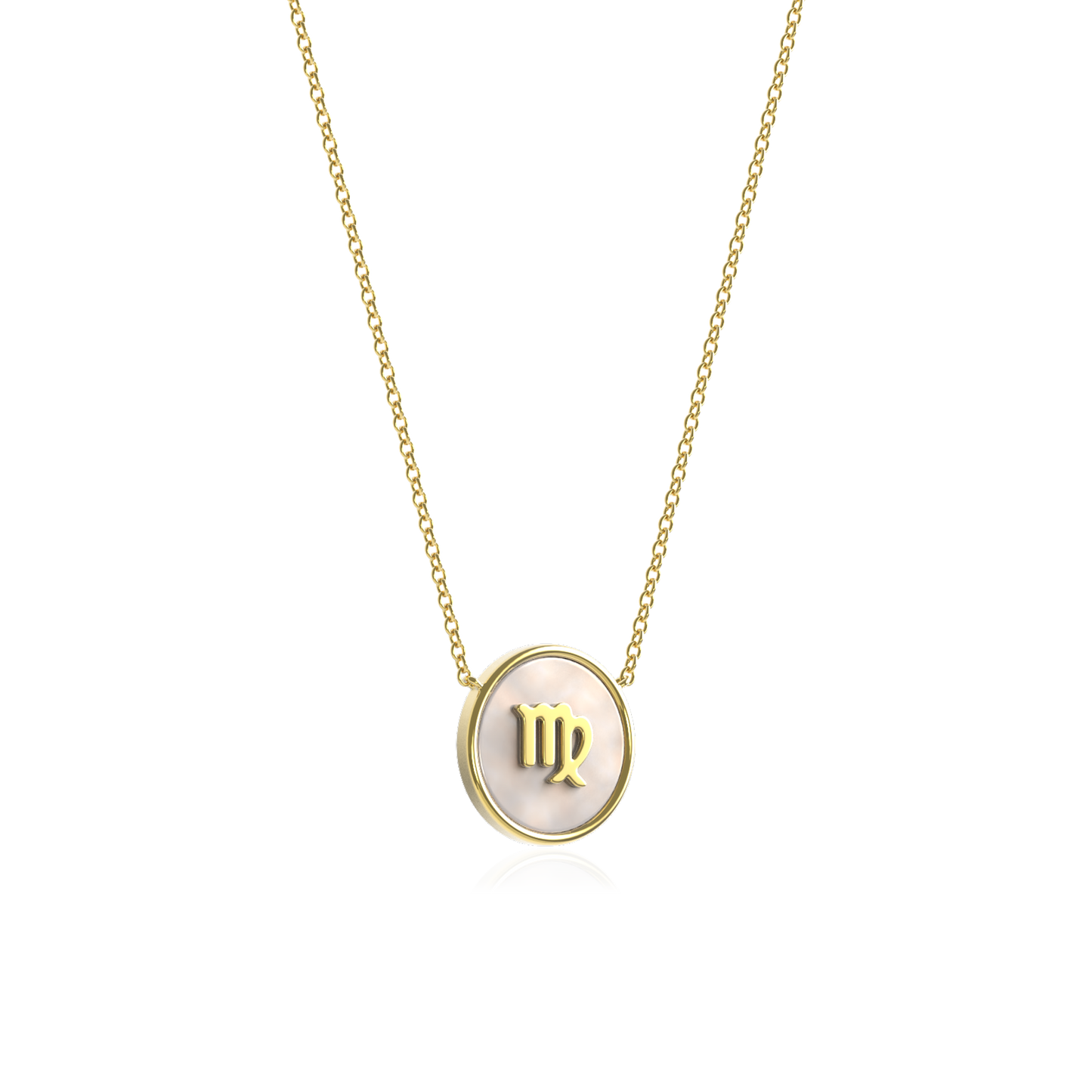 18k Gold Plated Silver Pearl Zodiac Necklace SS25N002G