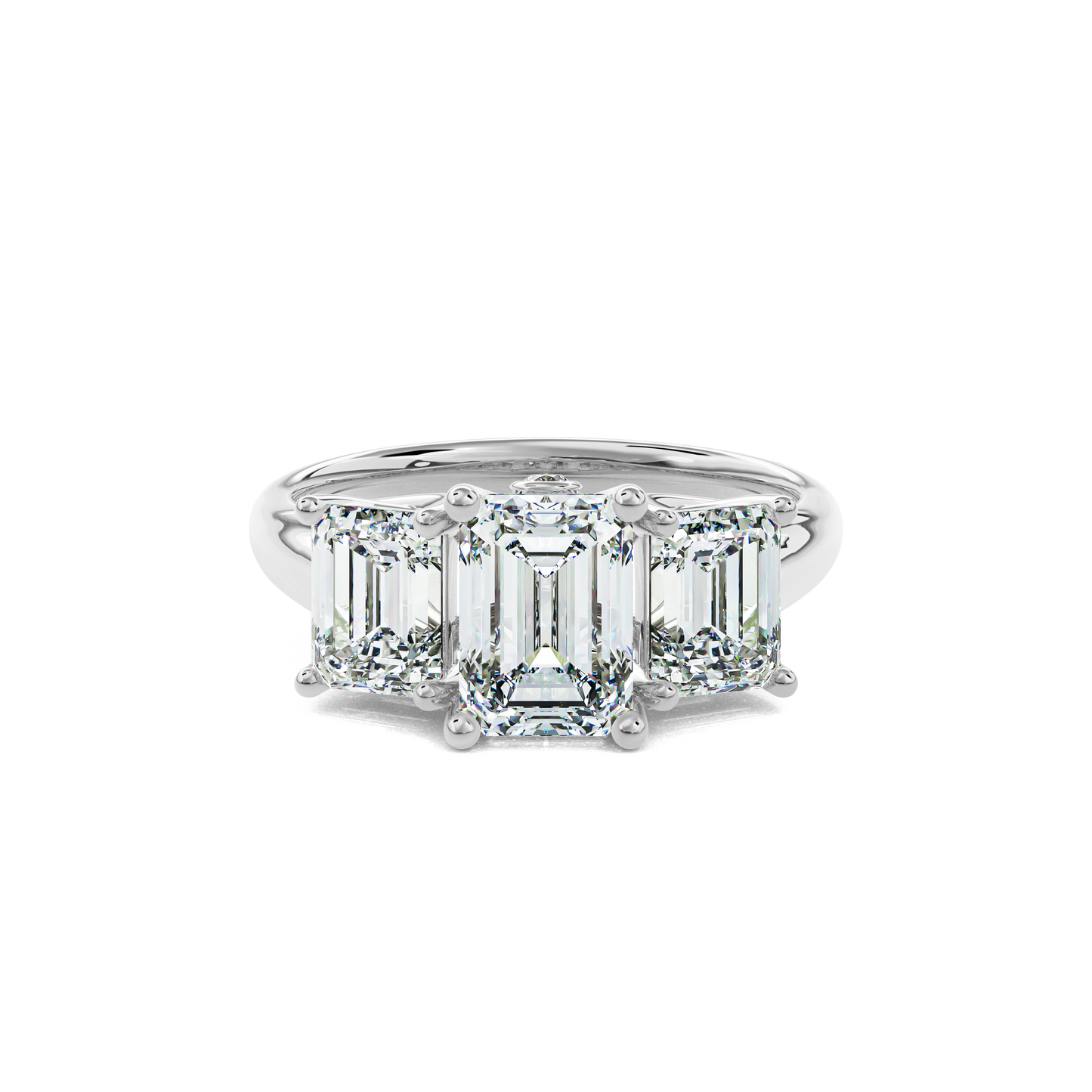 Daphnis Trinity Engagement Ring Emerald•White Gold