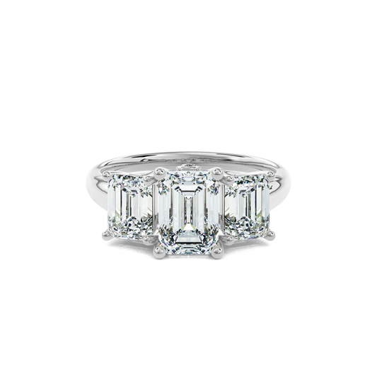 Daphnis Trinity Engagement Ring Emerald•White Gold