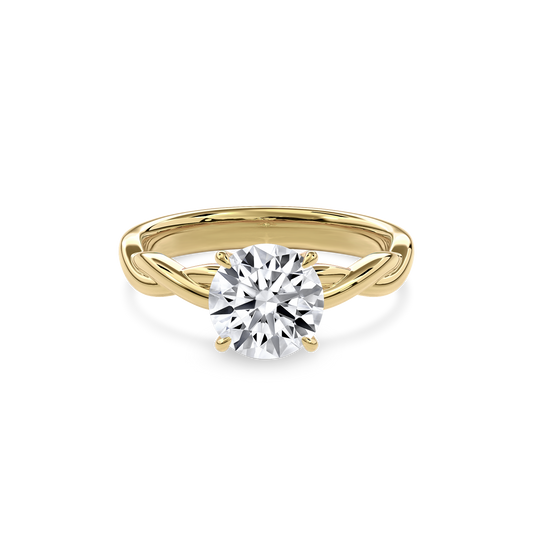Rhea Twisted Engagement Ring Round•Yellow Gold