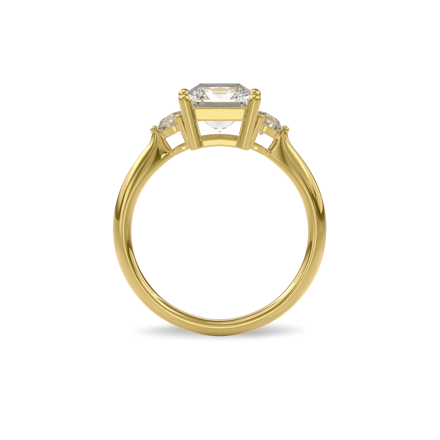 Daphnis Three Stones Engagement Ring Radiant•Yellow Gold