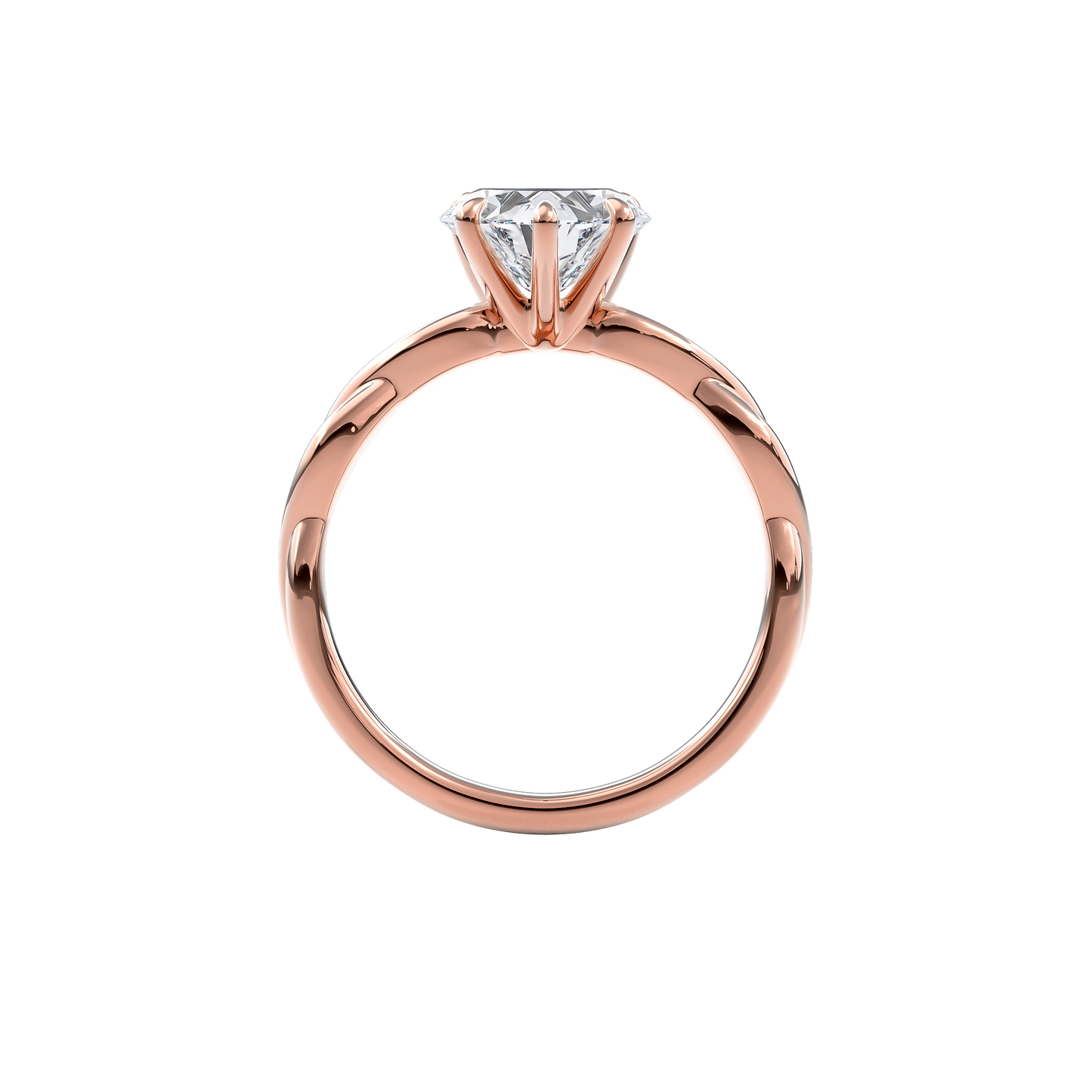 Rhea Twisted Engagement Ring Heart•Rose Gold