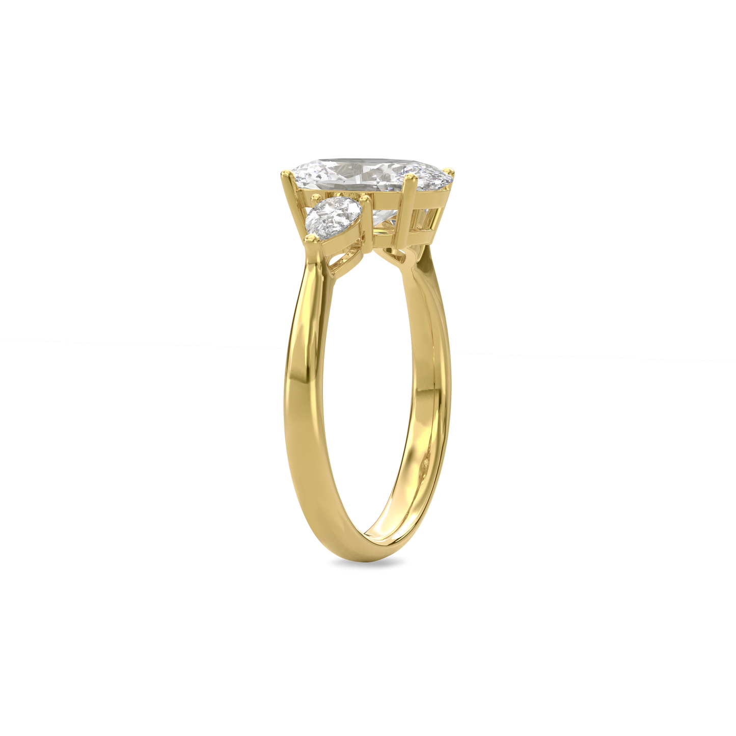 Daphnis Three Stones Engagement Ring Oval•Yellow Gold