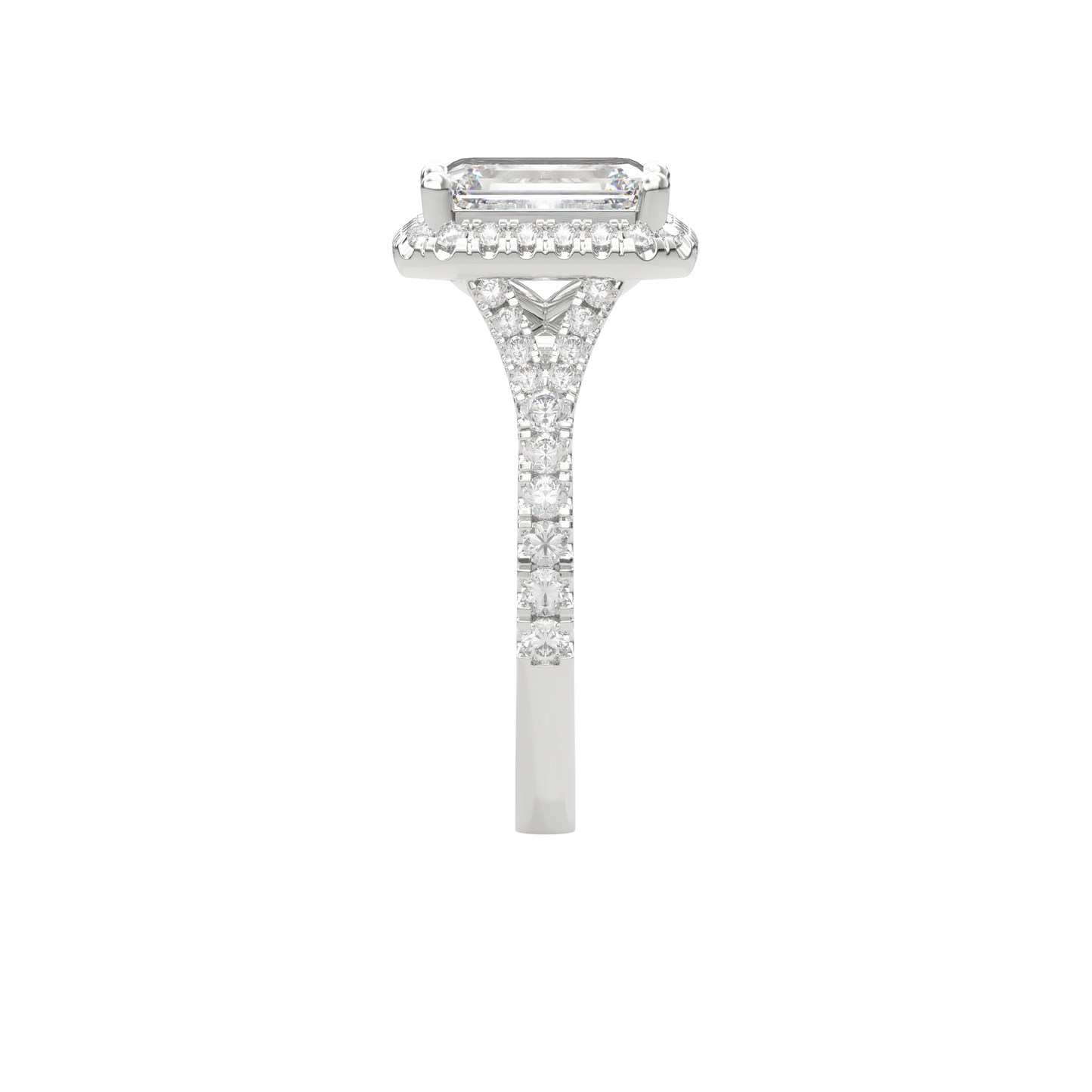 Elara Vintage Inspired Engagement Ring Emerald•White Gold