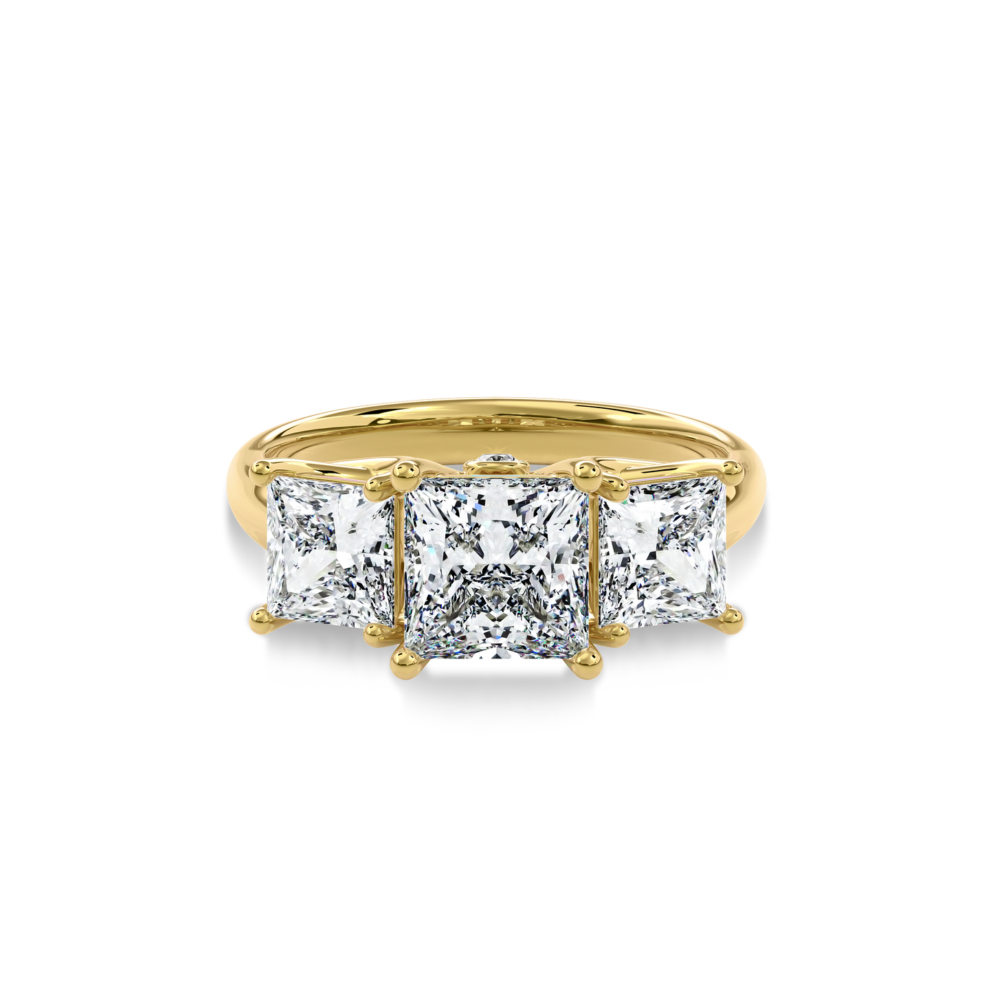 Daphnis Trinity Engagement Ring Princess•Yellow Gold