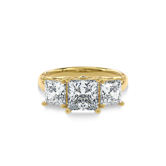 Daphnis Trinity Engagement Ring Princess•Yellow Gold