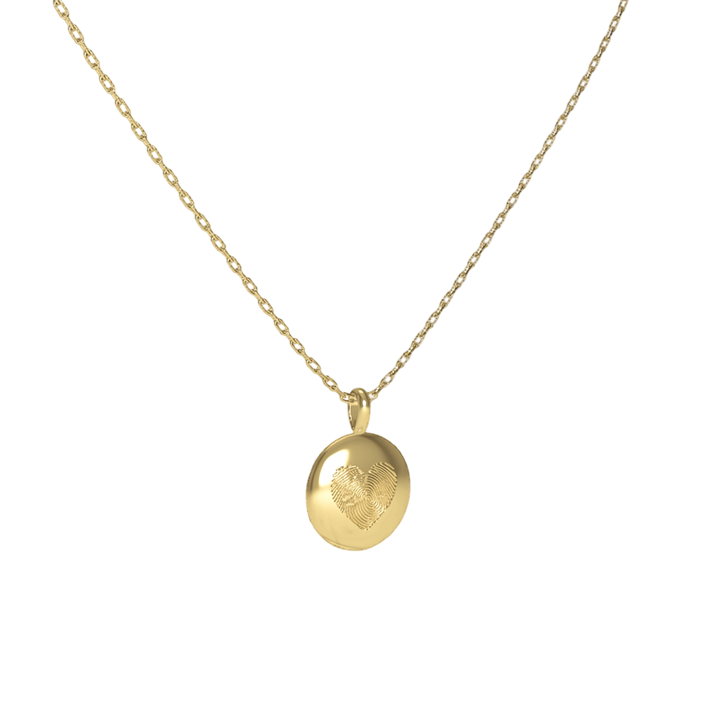 Gold Plated Round SoulPrint Enamel Necklace SN044