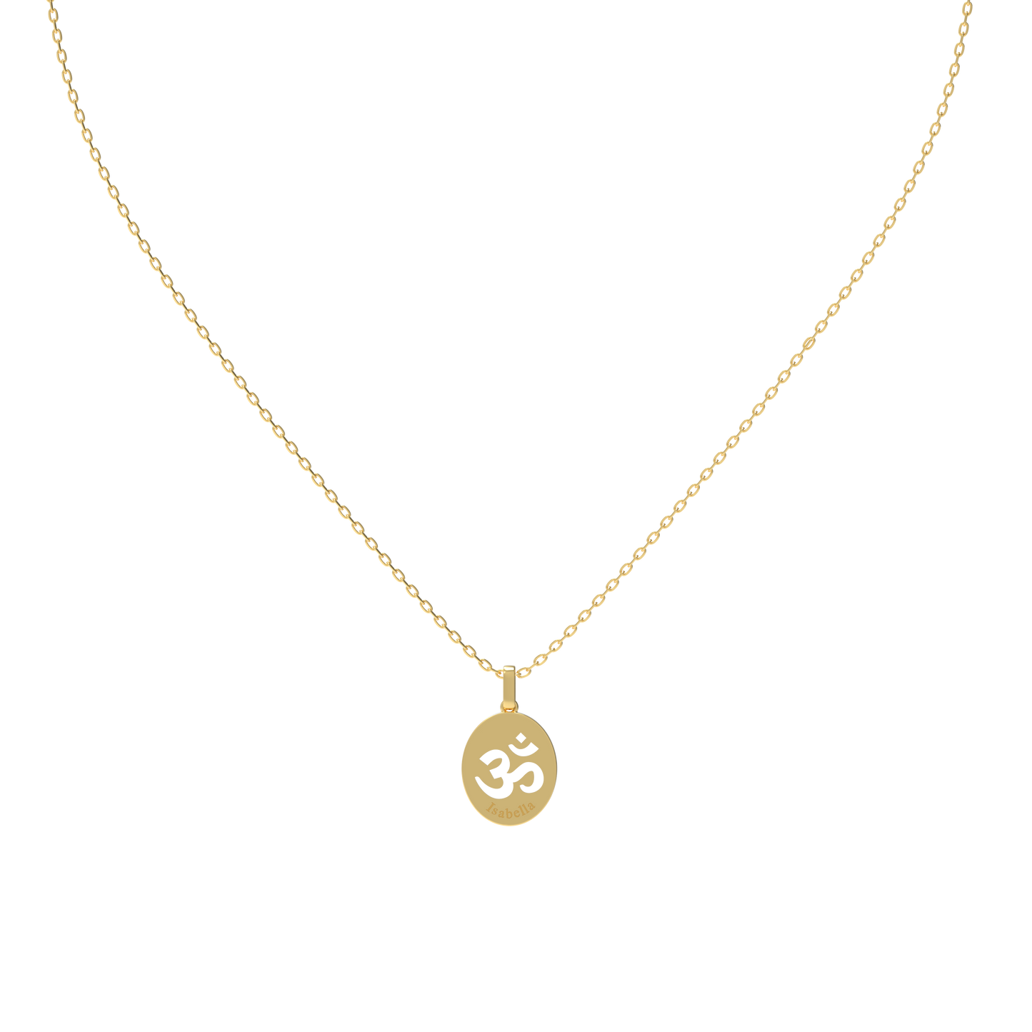 Yellow Gold Oval Tag Pendant KN001C
