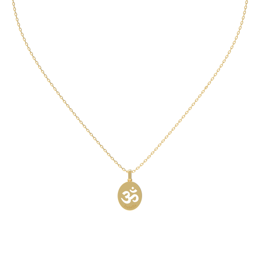 Yellow Gold Oval Tag Pendant KN001C