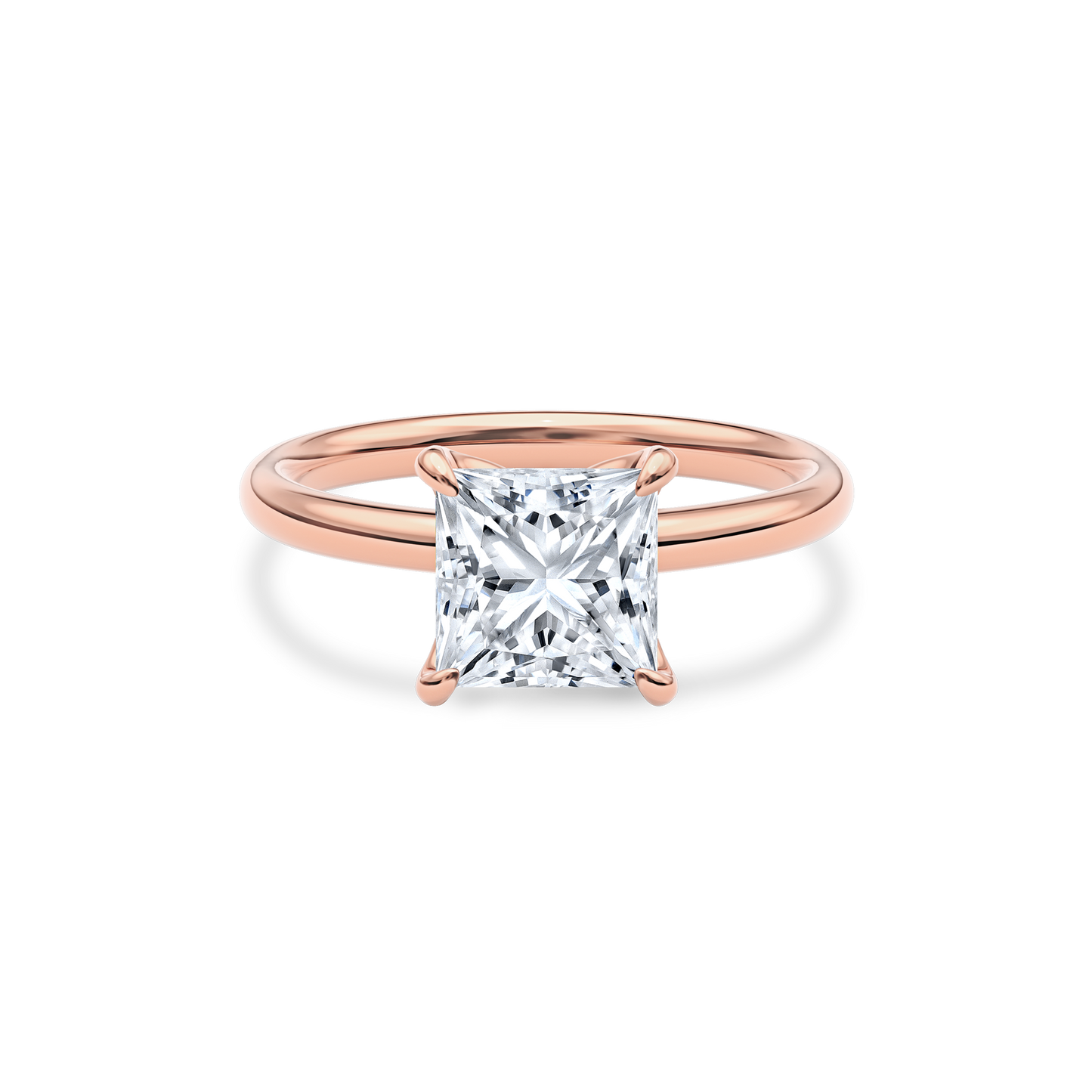 Dia Solitaire Engagement Ring Princess•Rose Gold