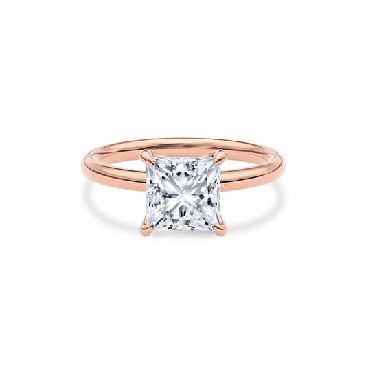 Dia Solitaire Engagement Ring Princess•Rose Gold