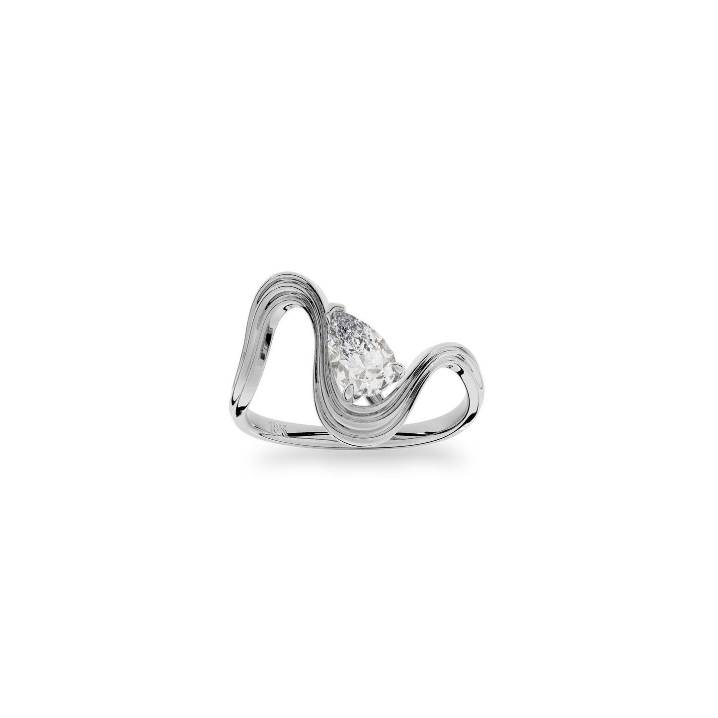 Pearl  Vela Curve Ringi in White Gold