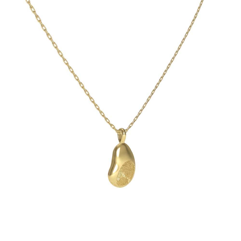 Gold Plated Pea-shaped SoulPrint Enamel Necklace SN044