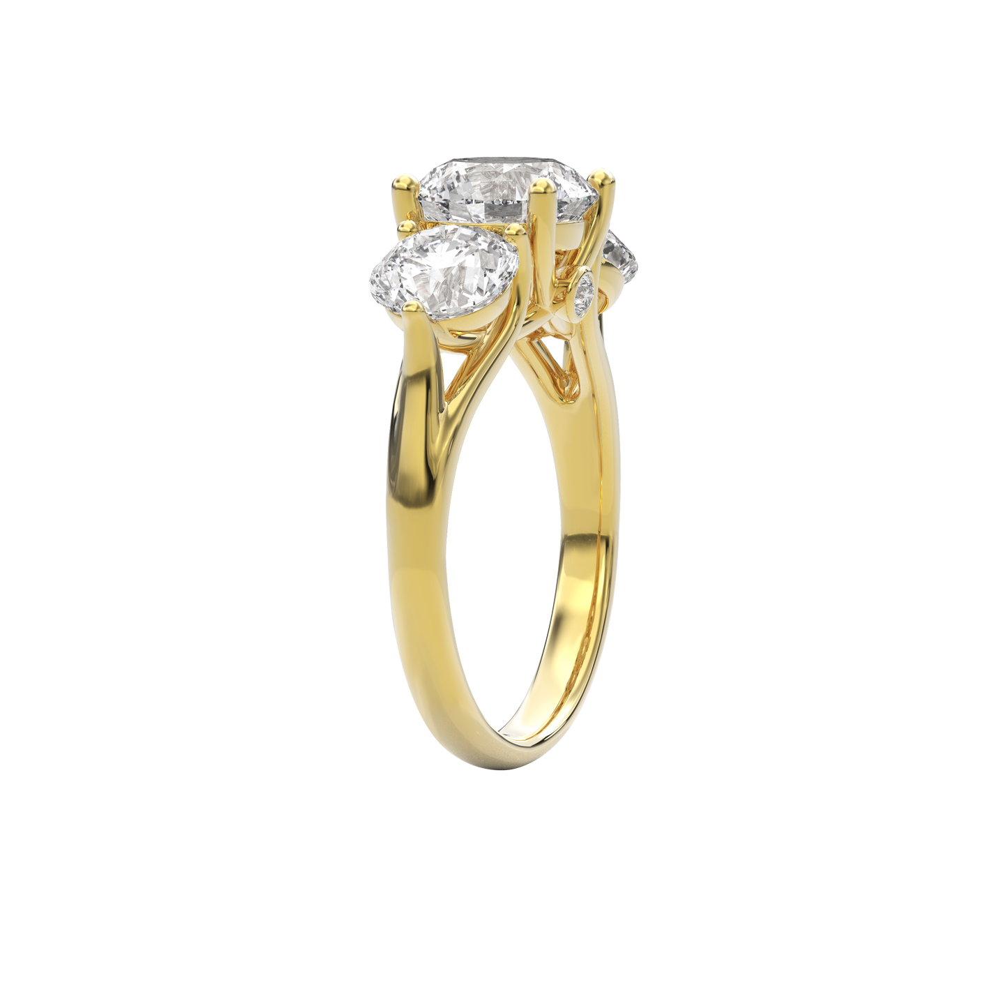 Daphnis Trinity Engagement Ring Round•Yellow Gold