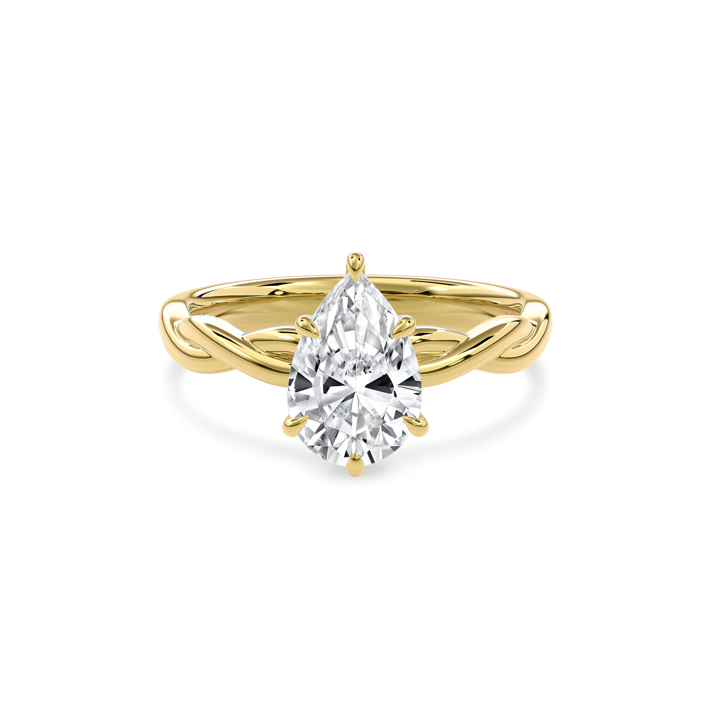Rhea Twisted Engagement Ring Pear•Yellow Gold