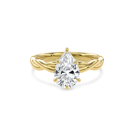 Rhea Twisted Engagement Ring Pear•Yellow Gold