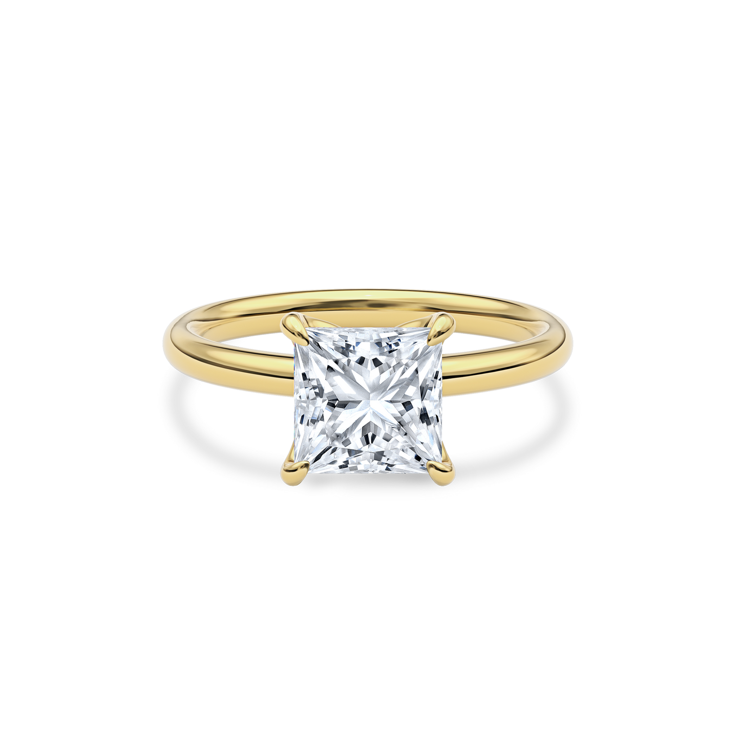 Dia Solitaire Engagement Ring Princess•Yellow Gold