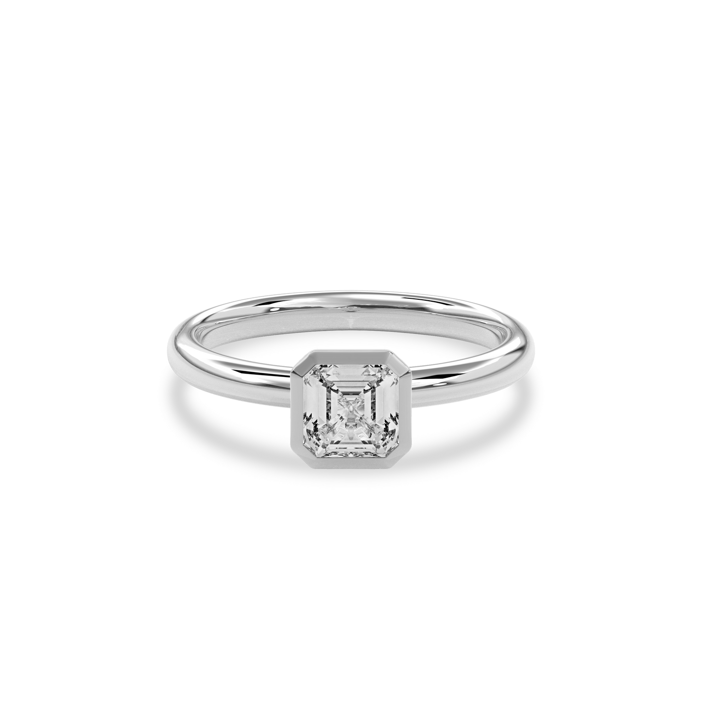 Bezel Ring Asscher•White Gold