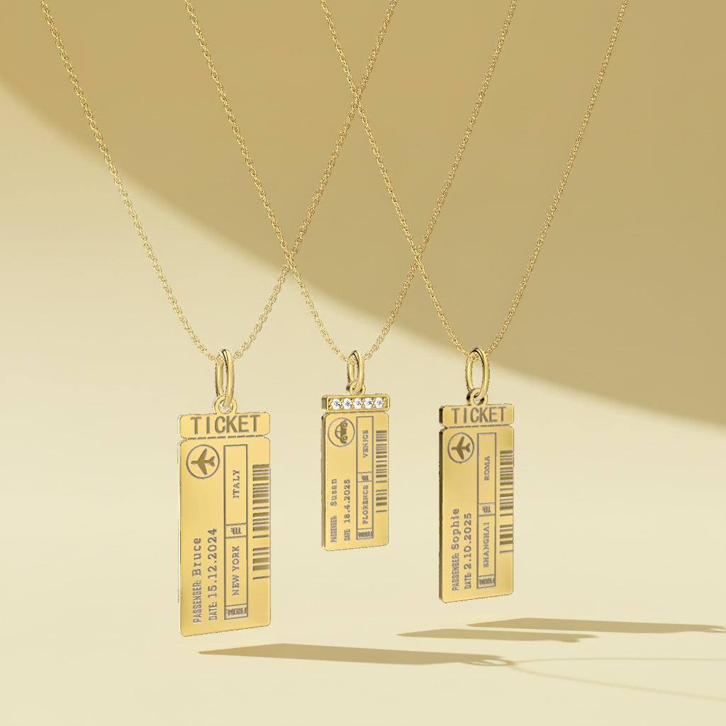 Classic Man Boarding Ticket Necklace SN003M