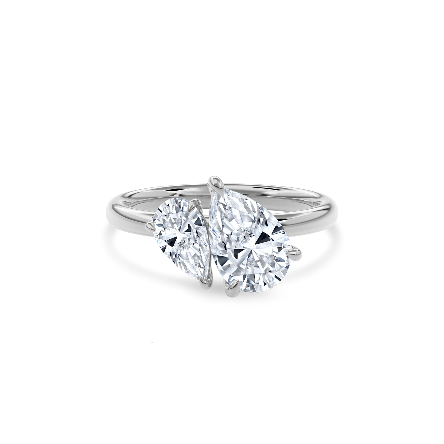 Callisto Two Stones Engagement Ring Pear•White Gold