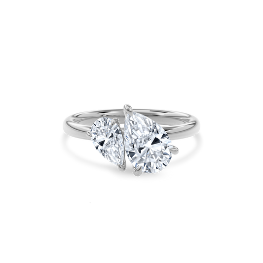 Callisto Two Stones Engagement Ring Pear•White Gold