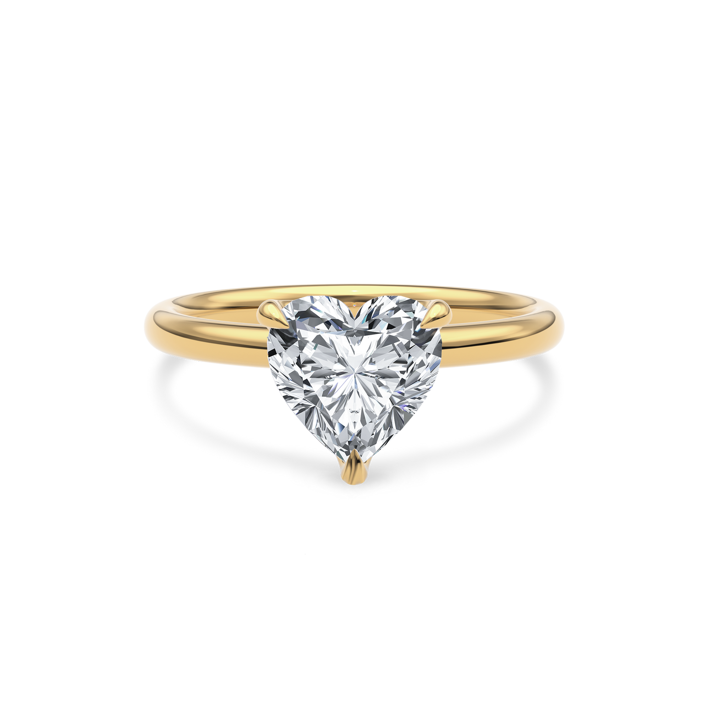 Dia Solitaire Engagement Ring Heart•Yellow Gold