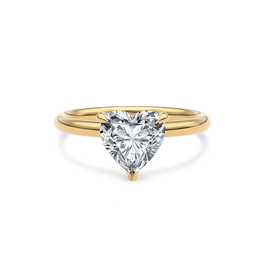 Dia Solitaire Engagement Ring Heart•Yellow Gold