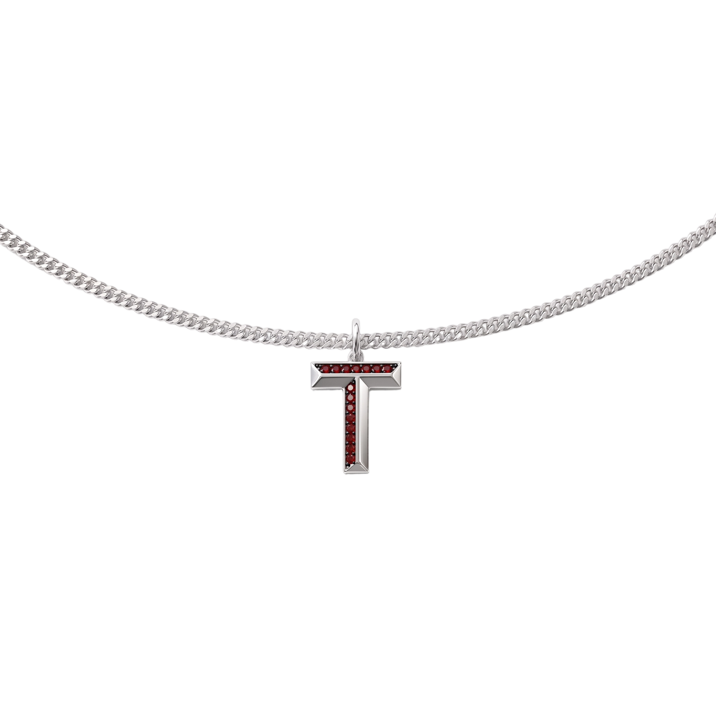 Rhodium Plated Signature Initial Necklace SN046