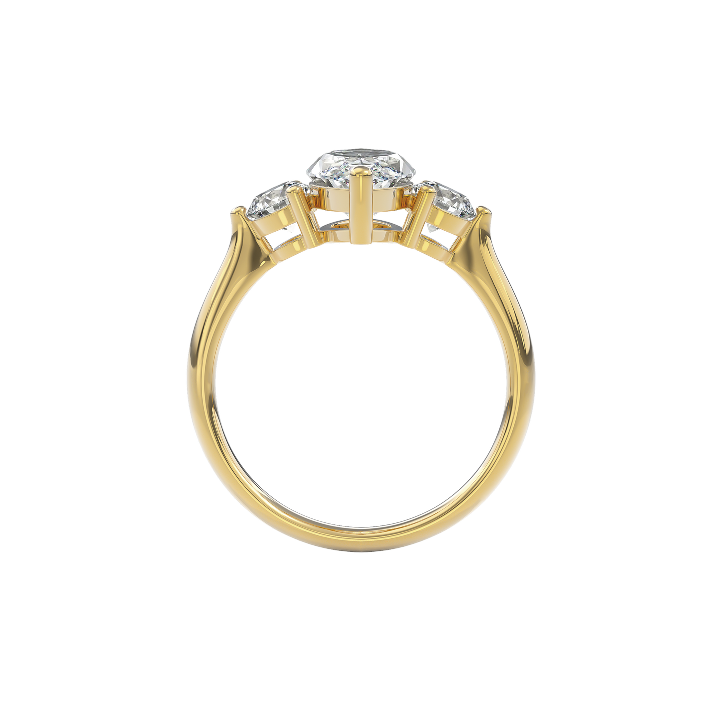 Daphnis Three Stones Engagement Ring Marquise•Yellow Gold