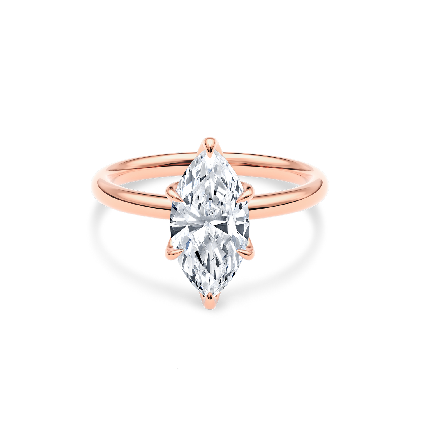 Dia Solitaire Engagement Ring Marquise•Rose Gold