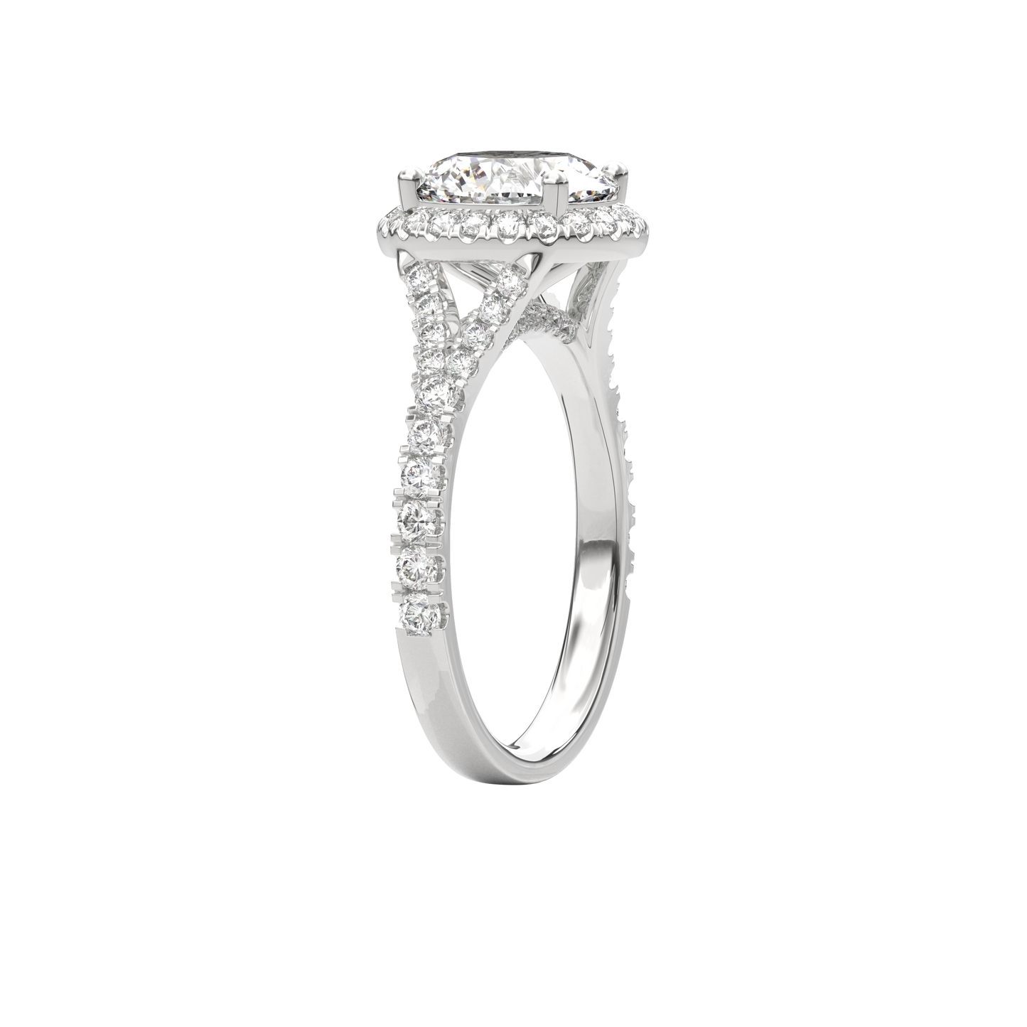 Elara Vintage Inspired Engagement Ring Round•White Gold