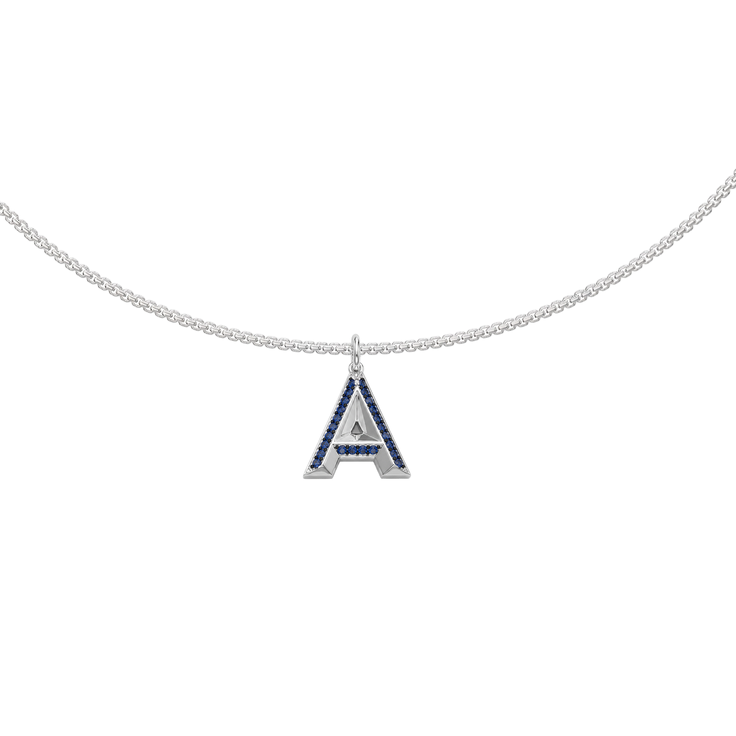 Rhodium Plated Signature Initial Necklace SN046
