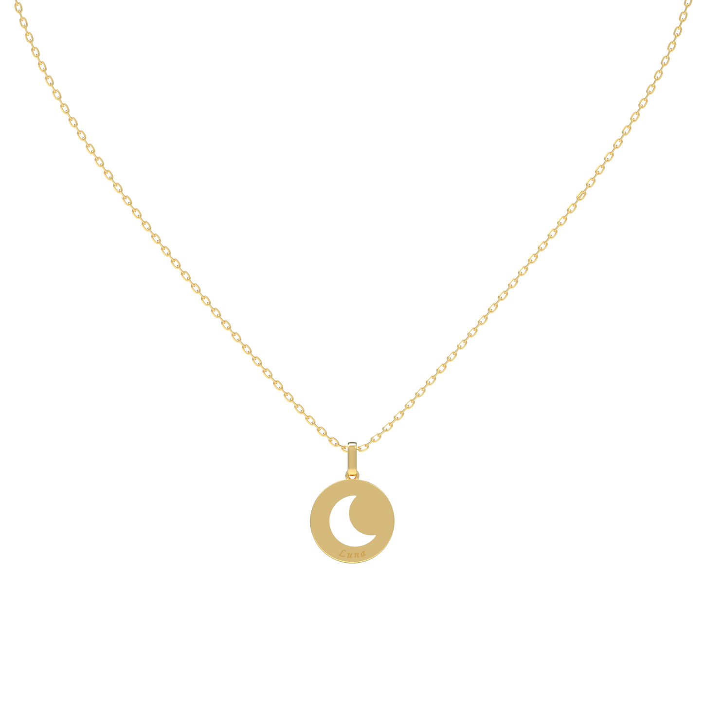 Yellow Gold Round Tag Pendant KN001D
