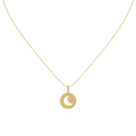 Yellow Gold Round Tag Pendant KN001D