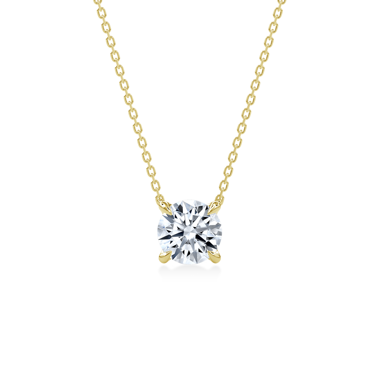 Dia Solitaire Necklace Round•Yellow Gold