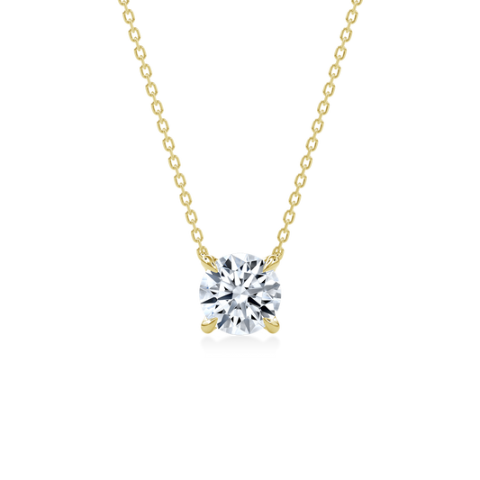 Dia Solitaire Necklace Round•Yellow Gold