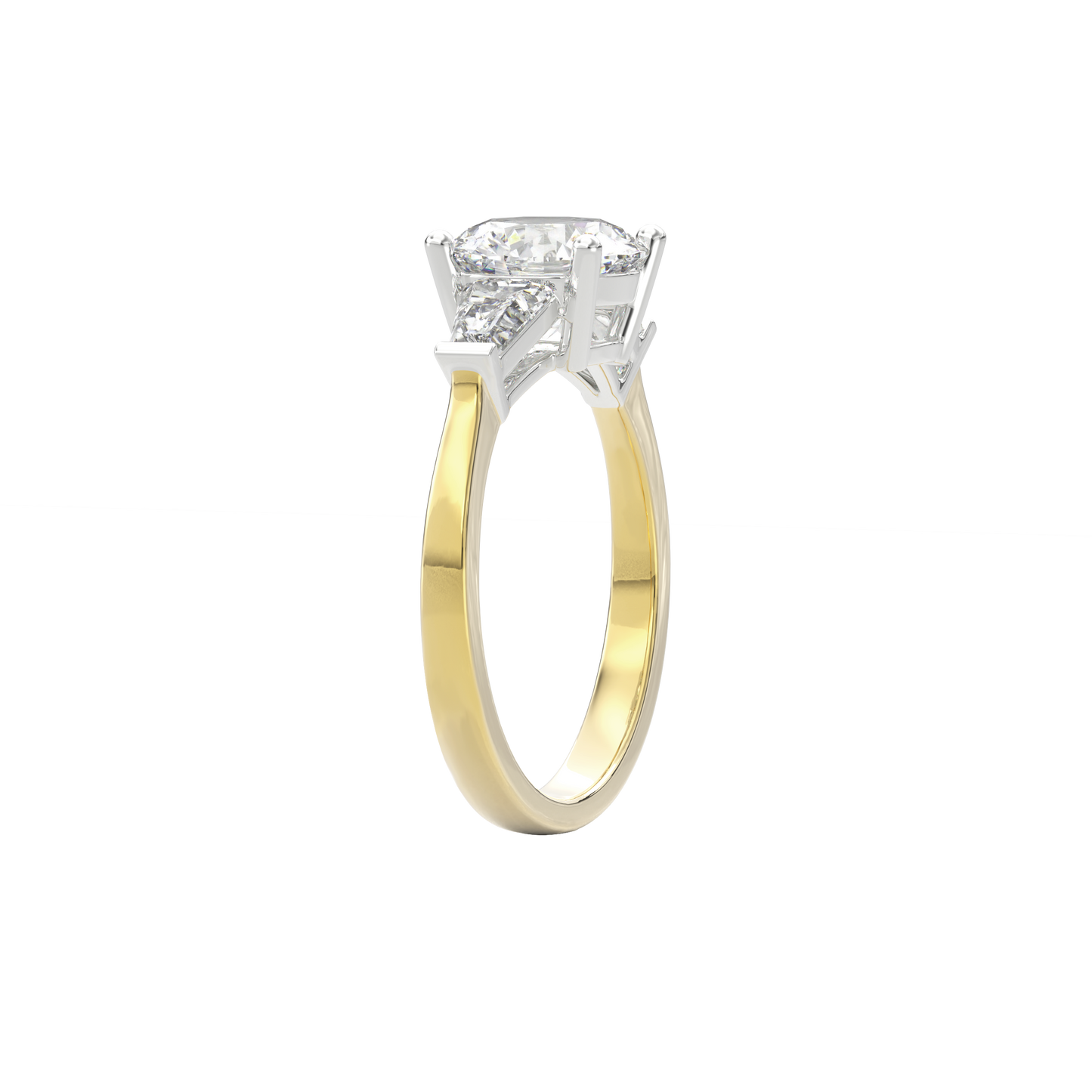 Daphnis Three Stones Engagement Ring Round•Yellow Gold