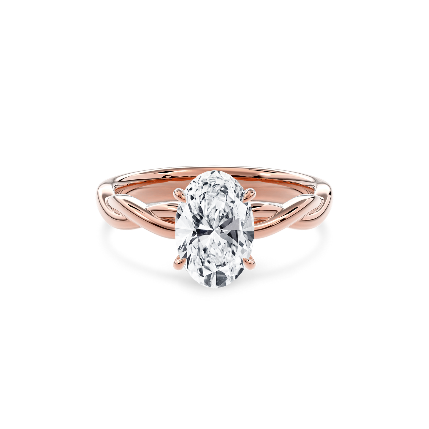 Rhea Twisted Engagement Ring Oval•Rose Gold