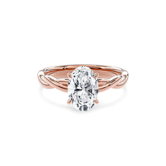 Rhea Twisted Engagement Ring Oval•Rose Gold